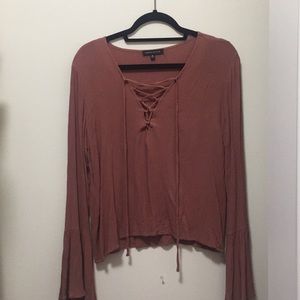 Kendall and kylie criss crop top brown color cute!